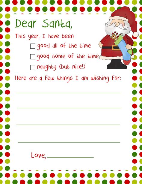 Christmas Letter To Santa Printable